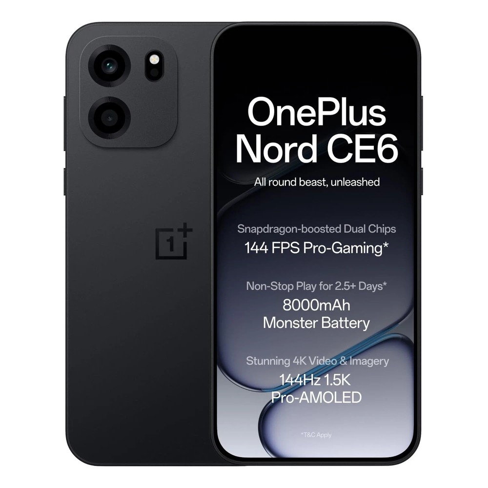 OnePlus Nord CE6 ( 8GB+256GB) Black Snapdragon 7s Gen 4 Global Version.