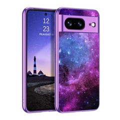 Compatible with Google Pixel 8 Case Glow in The Dark, Blue Nebula Slim Fit Cover