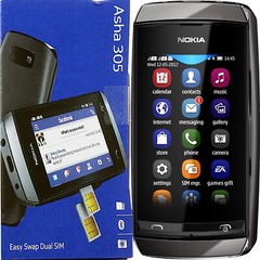 Nokia Asha 305 2G Dark Grey 10MB Dual-SIM Factory Unlocked GSM NEW