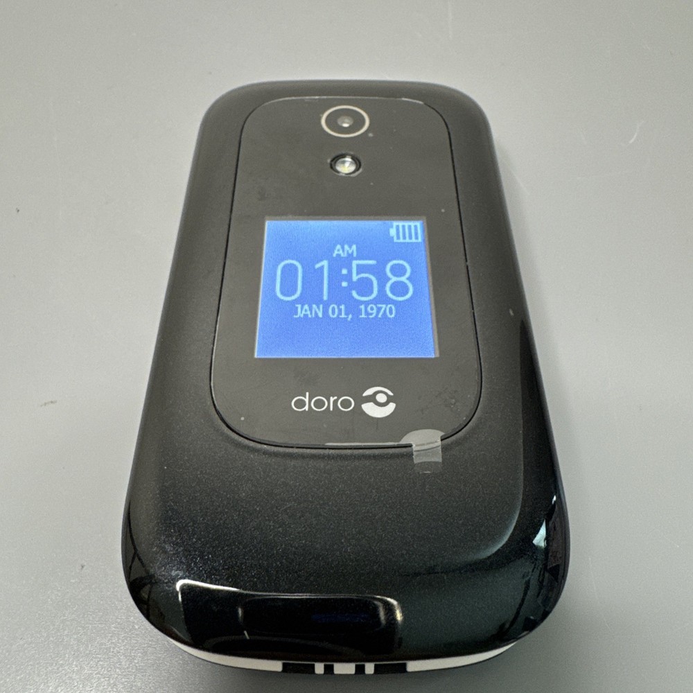 Doro 7050 – Black (Consumer Cellular) 4G LTE GSM Basic Flip Cell Phone DFC-0180