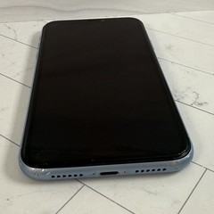 Damaged LCD Screen + Cracked Back Apple iPhone XR 128GB AT&T Blue A1984 #H59