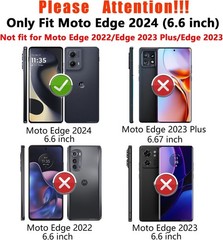 For Motorola Moto Edge 2024 Case with Heavy Duty Shockproof, Slide Camera Cover