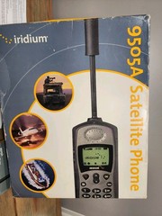 Iridium 9505A Satellite Phone with Accessories Box Powers On