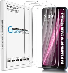 4 Pack Tempered Glass Screen Protectors for T-Mobile REVVL 6 5G 6.52″ Anti-Scrat