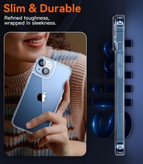 5 in 1 for iPhone 14 Case Crystal Clear with 2X Screen Protector + 2X Camera Len