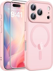 Translucent Matte Light Pink Case for iPhone 17 Pro Max – Full Camera Protection