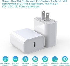 2 Pack 33W Fast Charging Type-C Wall Charger for iPhone 17 Pro/16 Plus 6ft