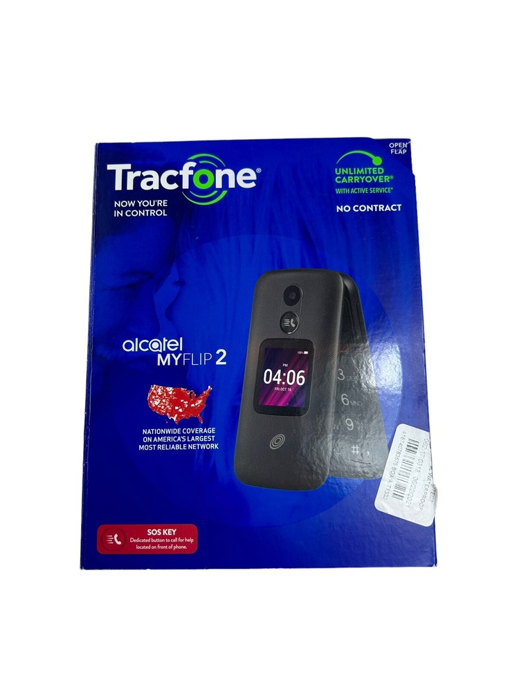 Tracfone Alcatel MYFLIP 2 (A406DL) Prepaid Flip Phone T9 – Good Used Condition