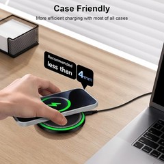 Pukiou 15W Fast Wireless Charging Pad for Galaxy S26/S25 Ultra/S24 Plus/S23+/S22