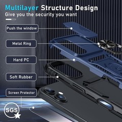 iPhone 14 Pro Max Case With Built In Slide Camera Lens Cover & Screen Protector