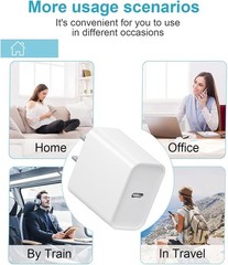 2 Pack 20W USB-C Fast Charger for iPhone 17/16 with Cable