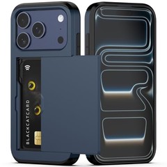 iPhone 17 Pro Case with Card Holder, Dual Layer Shockproof Wallet Case, Blue