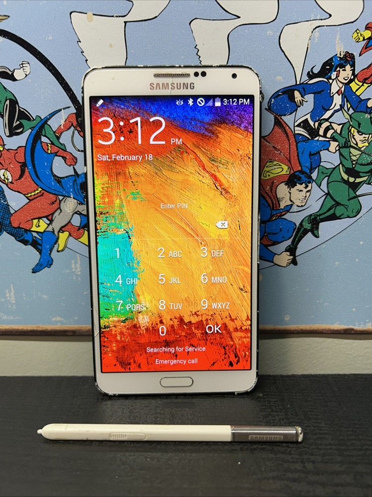 Samsung Galaxy Note 3 – 32 GB – Classic White Verizon With Pen Password Locked🔥