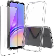 Crystal Clear Slim Hard Case & Tempered Glass Screen Protector for Samsung Galax