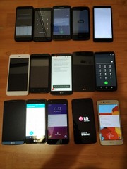 Lot of 15 Hybrid model LG G4/G3/hTC/UMX /Motorola and other For parts