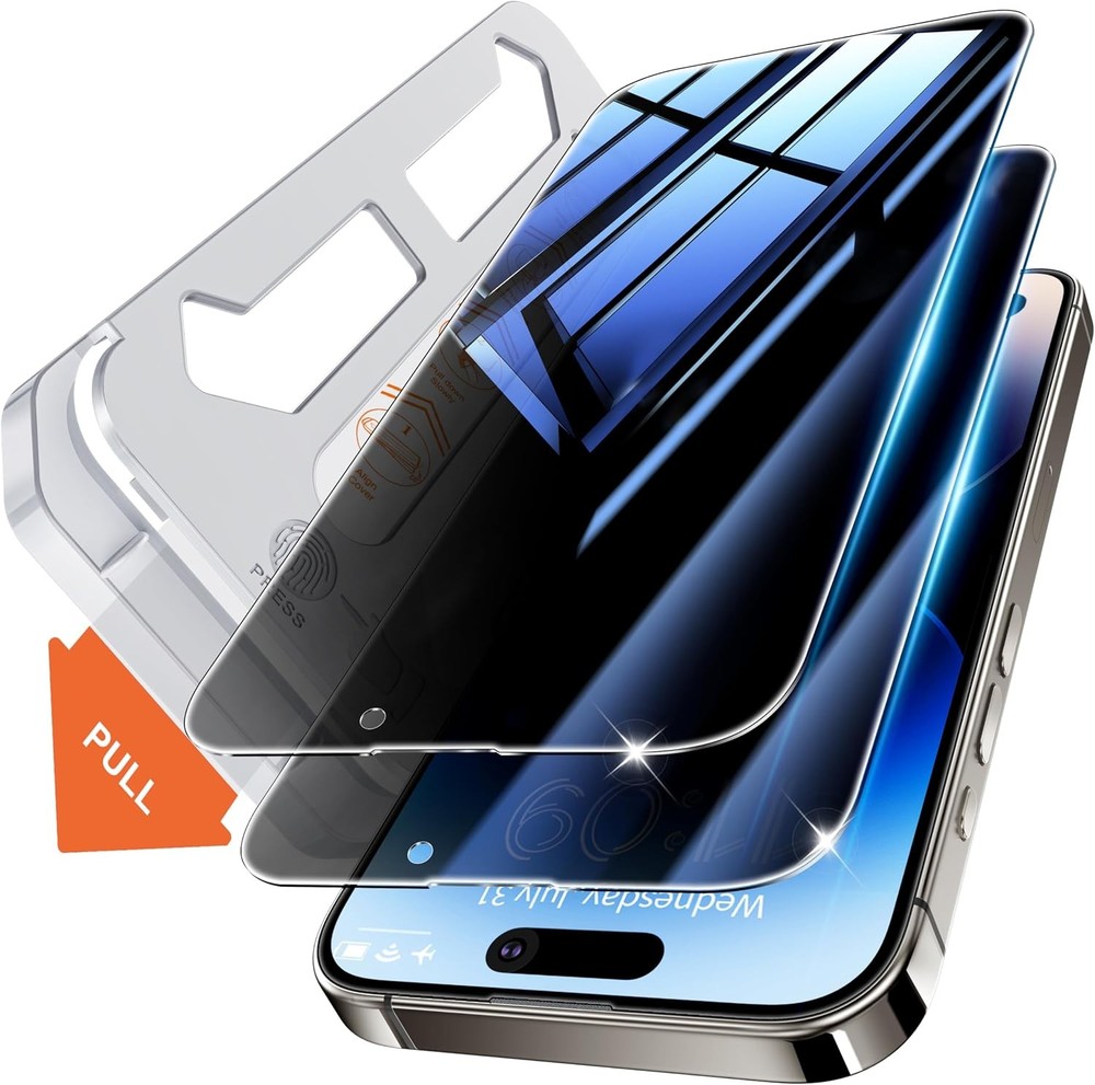 2PCS Privacy Screen Protector for iPhone 14 Pro Max 6.7 Inch Auto Dust Eliminati