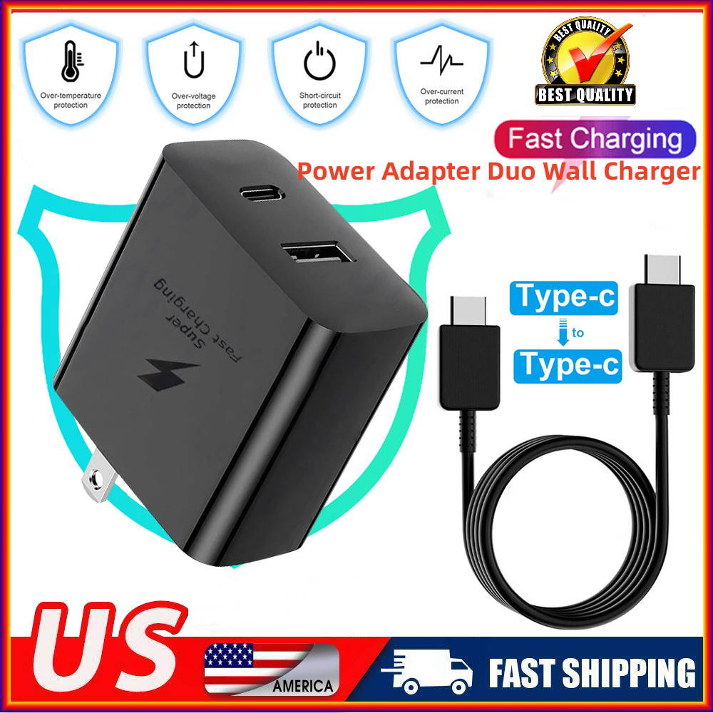Super PD Power Adapter Duo Wall Charger+Cable For Samsung For Google Android