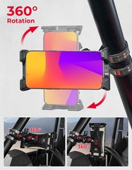 UTV Cell Phone Holder Mount 0.6″-2″ Roll Bar for Polaris RZR Ranger Can Am X3
