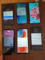 Lot of 6 Moto g play(2021) 32GB /g(7)power/LG K51 /REVVL4/Stratus C8/TCL30T 32GB