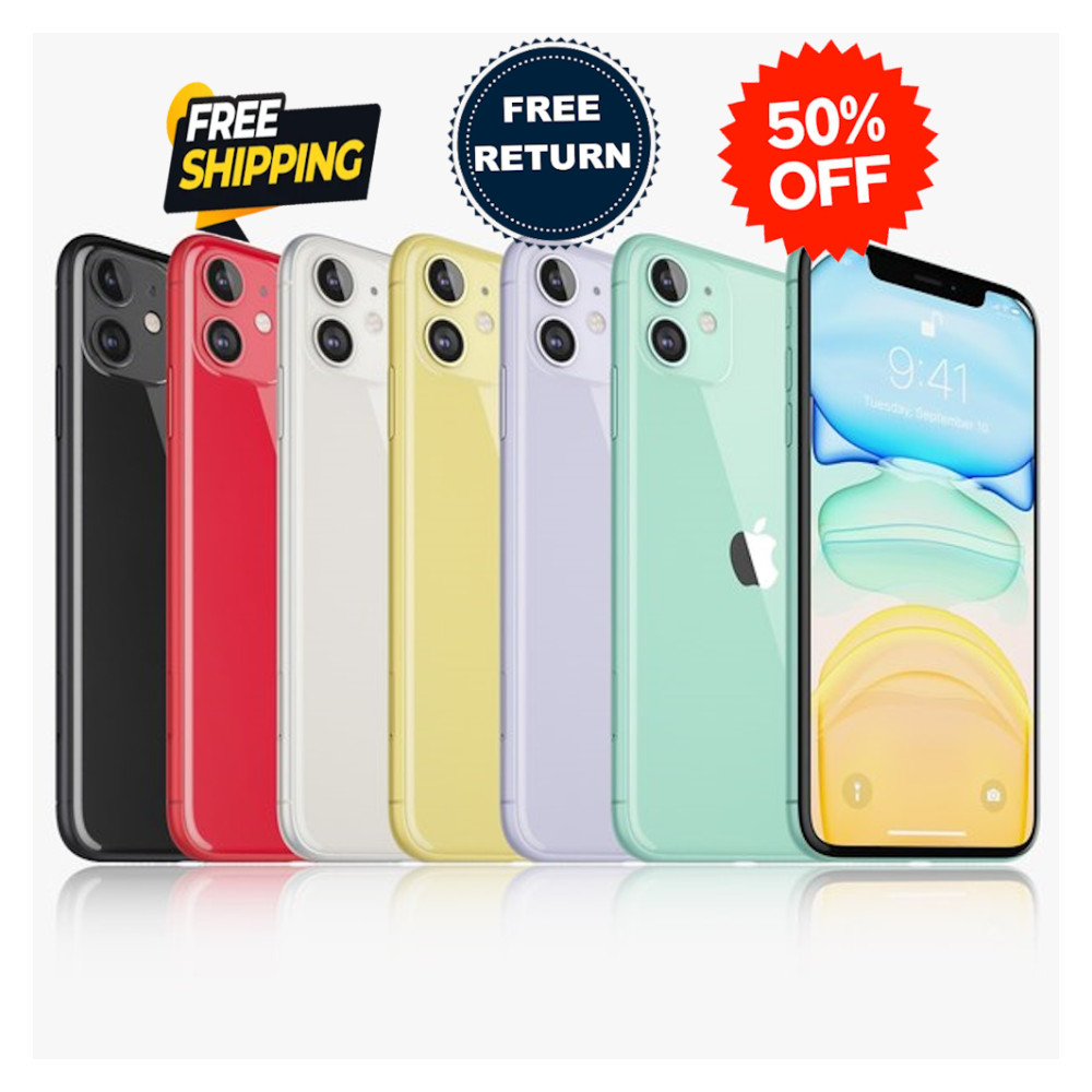 Apple iPhone 11 64GB/128GB – Black, Red, Verizon, T-Mobile, Free Shipping