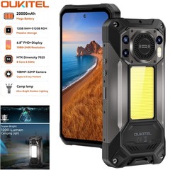 Unlocked 5G OUKITEL WP61 Rugged Phone Android 16 Mobile Outdoors Camping Light