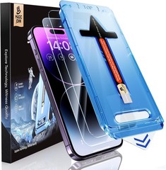 2PCS Screen Protector for iPhone 14 Pro Max 6.7 Inch Tempered Glass Anti Dust Bu