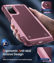 Red Pink Heavy Duty Case for Samsung Galaxy S20 FE 5G + 2 Screen Protectors