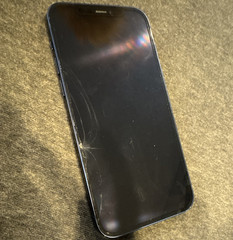 Apple iPhone 12 128GB Blue (AT&T) iOS Bar Smartphone Cracked Screen