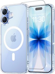 iPhone 17 Case Clear with Screen Protector & Anti-Yellowing, Military-Grade Prot