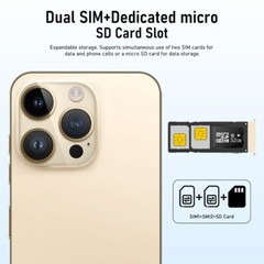 i15 Pro Max Unlocked Android 13 Smartphone 128GB Dual SIM GSM+WCDMA Mobile Phone