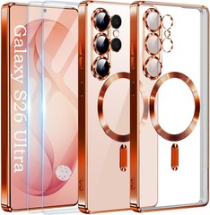 Official Titanium Case for Samsung Galaxy S26 Ultra with 2 Screen Protector, Ora