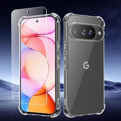Clear TPU Slim Fit Shockproof Case with Tempered Glass for Google Pixel 10/Pro
