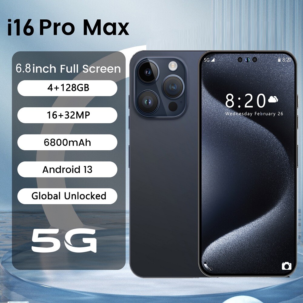 2024 NEW Android Smartphone i16 Pro Max Unlocked 128GB Dual SIM 5G Mobile Phone