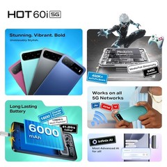 Infinix HOT 60i 5G Advanced AI Factory Unlocked Dual SIM 4GB RAM 128GB ROM