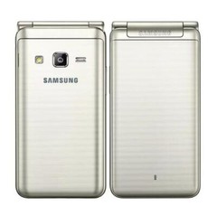 Samsung Galaxy Folder G1600 Dual SIM LTE Flip Unlocked SmartPhone Gold Open Box