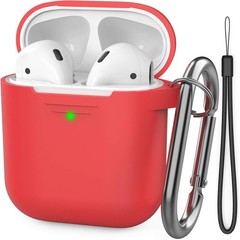 Upgrade Silicone Case Protective Cover for Apple AirPods 2 & 1 [Front LED Visibl