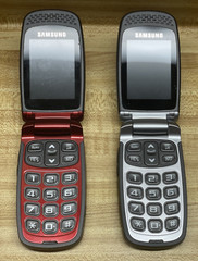 2 Lot SCH-R220 Flip Samsung Working as Is Vintage Jitterbug Greatcall Charge