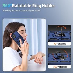 for Motorola G 5G 2024 Case with Tempered Glass Screen Protector Alpine Blue