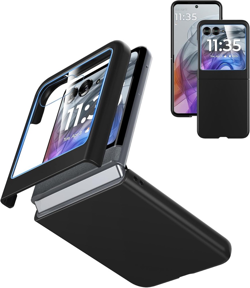 Thin Hard Matte Polycarbonate Phone Case for Motorola Razr 2024/2025/2026 – Blac
