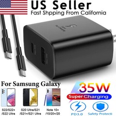 3FT Cable+35W USB-C Super Fast Wall Charger For Samsung Galaxy S21-S23 S24 S25