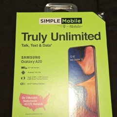 Samsung Galaxy A20 Simple Mobile T-Mobile 6.4″ 13MP Android 9.0 No Contract