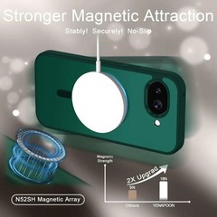 Google Pixel 10a Case, Matte Magnetic Phone Cover with 1 Screen Protector, Dark