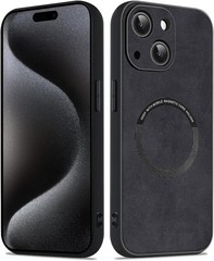 iPhone 15 Case TPU and Suede PU Leather, Anti-Vibration Anti-Slip Luxury Cover