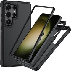 3PCS Heavy Duty Full-Body Case for Samsung Galaxy S23 Ultra 6.8 Inch Drop Protec