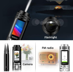 Pen Mini Cell Phone Bluetooth Dialer 0.96″ Tiny Screen Mobile Phone Support GSM