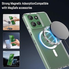 Clear Magnetic Case for Motorola Moto G Power 2025/2026 with Screen Protector X2