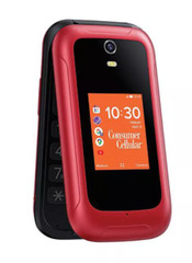 New Sealed Consumer Cellular Iris Flip Phone (8GB) 5.0MP Camera 4G LTE- Red