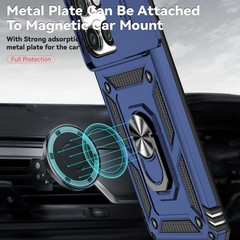 Blue Protective Case for Motorola Edge 2025 with Camera Cover and Screen Protect
