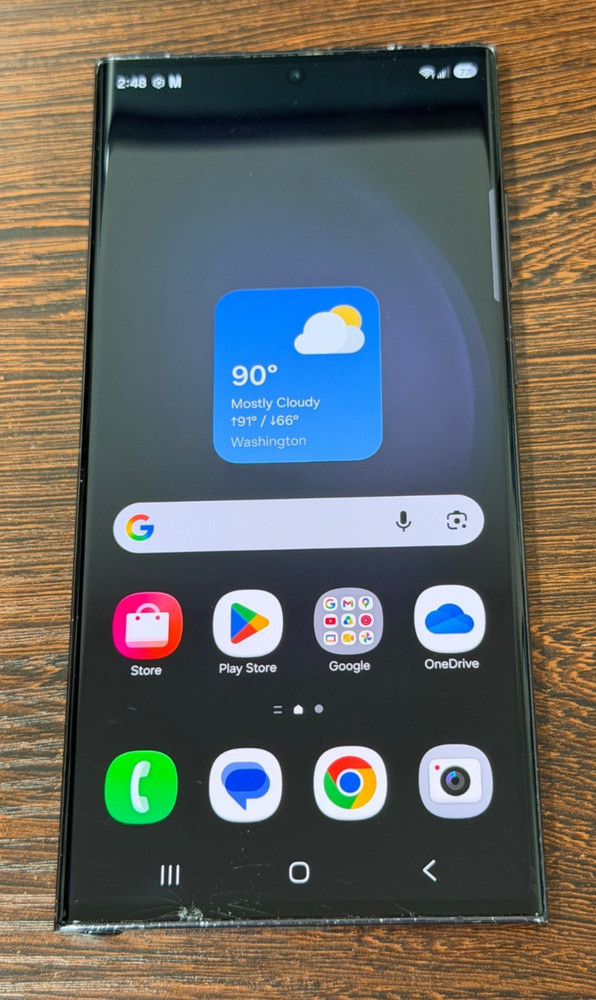 Unlocked Samsung Galaxy S23 Ultra – 256GB – Graphite Black – Crak Front – READ