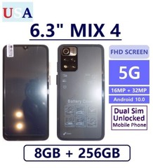 MIX 4 – 6.3″ SmartPhone 8GB+256GB Android 10.0 Dual Sim Unlocked Mobile Black